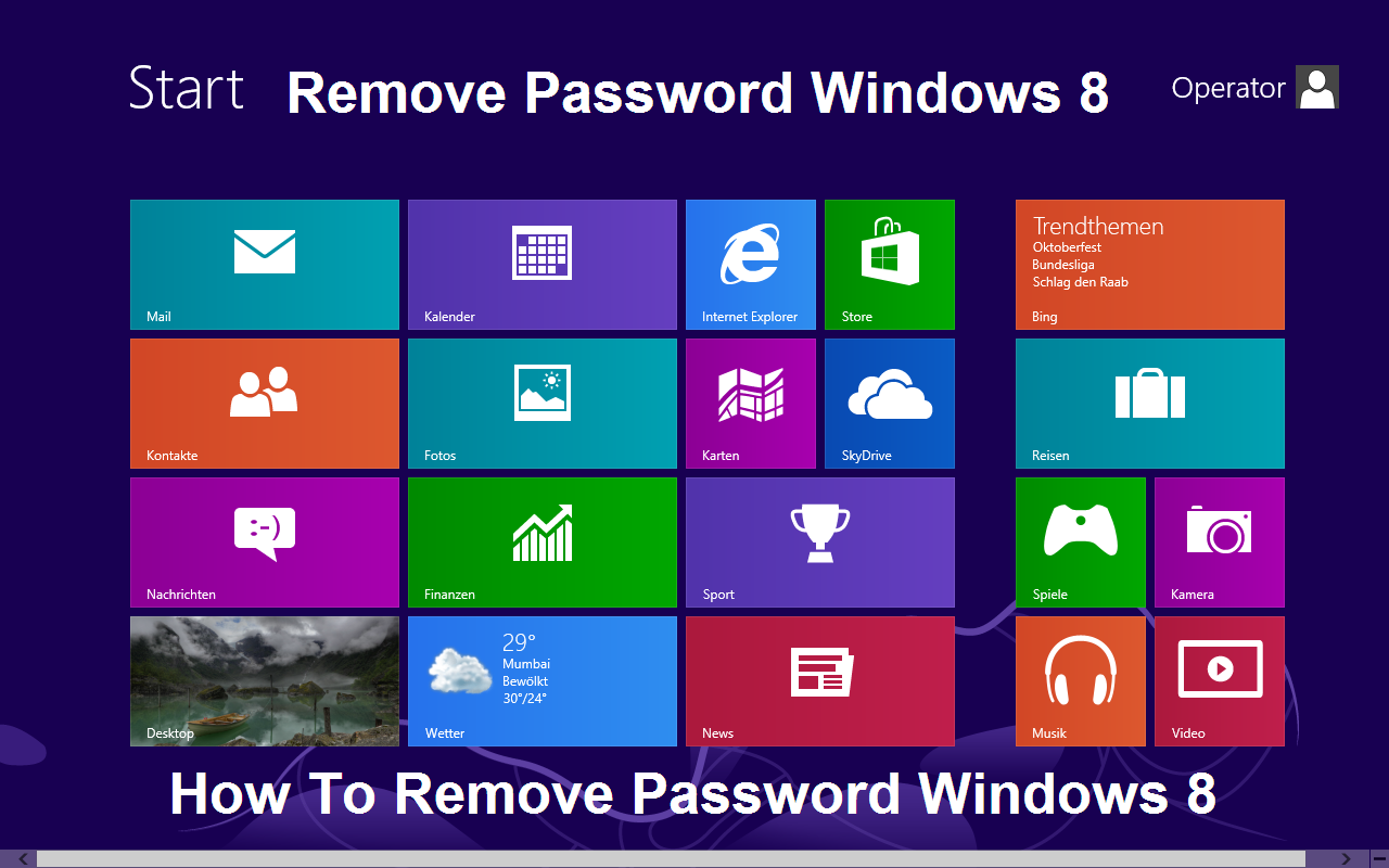 Remove Password Windows 8 - Administrator Login password