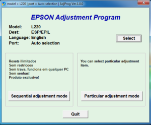 Epson adjustment program l220