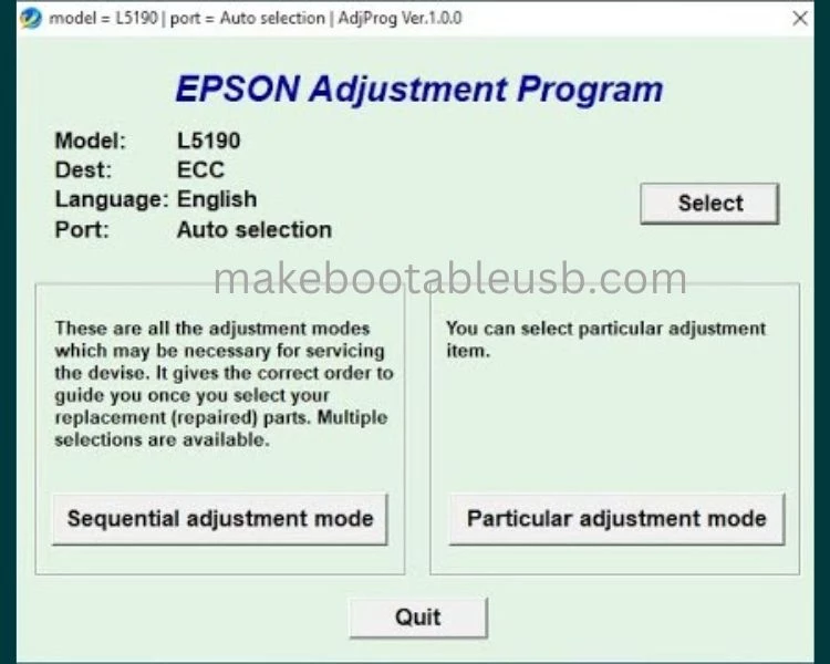 Epson l5190 Adjustment Program