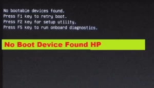 Boot Device Not Found Hp