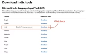 Microsoft Indic Language Input Tool