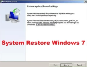 System Restore Windows 7 Recovery Point Windows 7